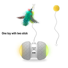 Load image into Gallery viewer, Smart Electronic Cat Toy Interactive Automatic Rotating Running Led Teaser Pet Cat Funny Toy Cat Stick Feather Toys For Cats Usb