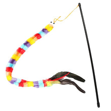 Load image into Gallery viewer, Funny Cat Toy Fishing Rod Kitten Cat Pet Toy Stick Teaser Rainbow Streamer Interactive Cat Play Wand With Feather Toys For Cats