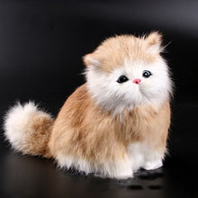 Load image into Gallery viewer, Real Hair Cat Dolls Simulation animal toy cats will meowth children&#39;s pet cat plush toys ornaments birthday gift Electronic Pet