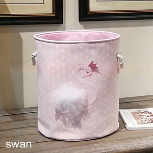 35*40 Sundries Storage Barrels High Capacity Pink Swan Cat dinosaur Foldable Toy Storage Box Home Organizer Dirty Laundry Basket