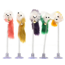 Load image into Gallery viewer, Random Colour Plastic Cat Toys Feather Funny Cat Mice Shape 20 x 10cm False Mouse Pet Products Bottom Sucker Elastic 1PC