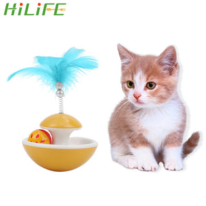 HILIFE Tumbler Rolling Scratching Ball Pet Cat Toys Pet Products Cat Entertainment Toys Interactive Feather Ball Toy Cat Toys