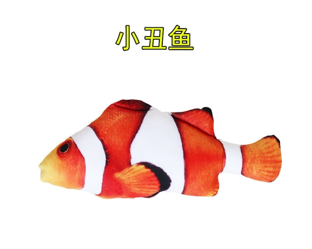 Moving Fish Electric Toy For Cat USB Charger Interactive Cat Chew Bite Toys Catnip Supplies Kitten Fish Flop Cat Wagging Toy