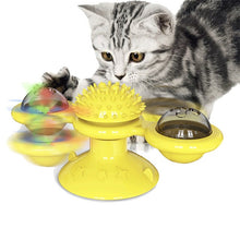 Load image into Gallery viewer, Windmill Cat Toy Funny Turntable Teasing Pet Toy Scratching Tickle Cats Hair Brush Cat Toys Interactive Puzzle Smart Pet Toys