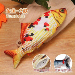 Moving Fish Electric Toy For Cat USB Charger Interactive Cat Chew Bite Toys Catnip Supplies Kitten Fish Flop Cat Wagging Toy