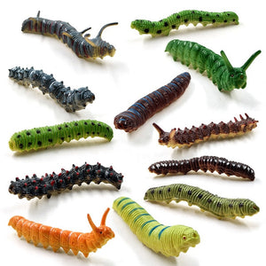 12pcs Insect Farm Animal model action figure worm Spider Butterfly Fish Dinosaur Dog Cat Lizard Horse hot toy set for children