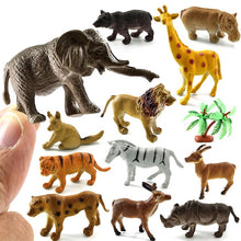 Load image into Gallery viewer, 12pcs Insect Farm Animal model action figure worm Spider Butterfly Fish Dinosaur Dog Cat Lizard Horse hot toy set for children