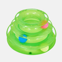 Load image into Gallery viewer, Kitten Three Levels pet cat toy Tower Tracks Disc cat Intelligence Amusement triple disc cat toys ball Training Amusement plate