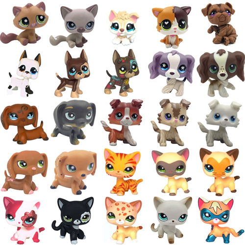 LPS CAT Rare Pet Shop Toys Stands Short Hair Kitten Dog Dachshund Collie Spaniel Great Dane Old Original  Collection Figure